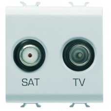 Розетка TV+SAT Chorusmart 2M сатиновий білий GEWISS