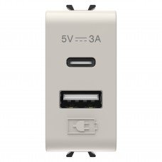 Розетка 2хUSB Chorusmart A+C TYPE 5V 3A 1M бежевий GEWISS