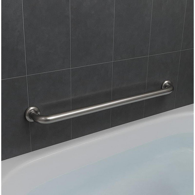 Поручень для людей с инвалидностью (МГН) прямой настенный INVO из нержавеющей стали, L- 400 мм, D трубы - 42 м