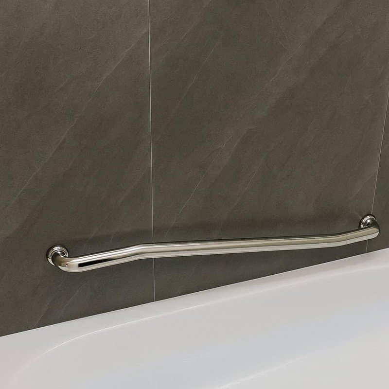 Поручень для людей с инвалидностью (МГН) на стену в ванную INVO, ломаный, размер 1000 мм, D трубы - 32 мм