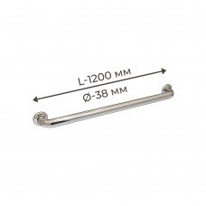 Поручень для людей с инвалидностью (МГН) прямой настенный INVO из нержавеющей стали, L- 1200 мм, D трубы - 38