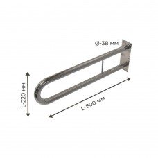 Поручень для людей с инвалидностью (МГН) двойной INVO стационарный, размер 800х220 мм, D трубы - 38 мм