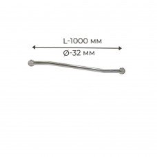 Поручень для людей с инвалидностью (МГН) на стену в ванную INVO, ломаный, размер 1000 мм, D трубы - 32 мм