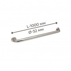 Поручень для людей с инвалидностью (МГН) прямой настенный INVO из нержавеющей стали, L- 1000 мм, D трубы - 32