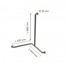 Поручень для людей с инвалидностью (МГН) для ванны трехопорный INVO, левый и правый