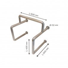 Поручень опорный для людей с инвалидностью (МГН) настенный INVO для писсуара из нержавеющей стали