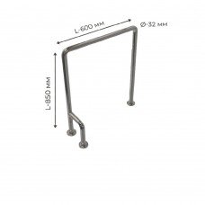 Поручень для людей с инвалидностью (МГН) напольный INVO П-образный правый и левый