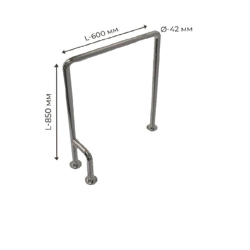 Поручень для людей с инвалидностью (МГН) напольный INVO П-образный правый и левый