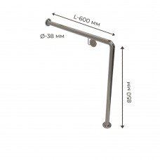 Поручень для людей с инвалидностью (МГН) напольный INVO Г-образный с креплением в стену правый и левый