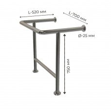 Поручень для людей с инвалидностью (МГН) для раковины напольно-настенный INVO с защитой слива