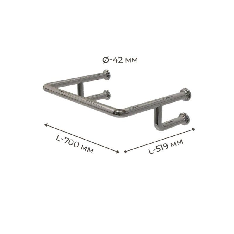 Поручень для людей с инвалидностью (МГН) на стену для раковины INVO верхний из нержавеющей стали