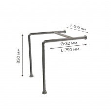 Поручень для людей с инвалидностью (МГН) напольно-настенный двойной INVO унитаза