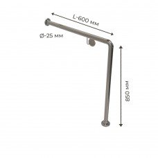 Поручень для людей с инвалидностью (МГН) напольный INVO Г-образный с креплением в стену правый и левый