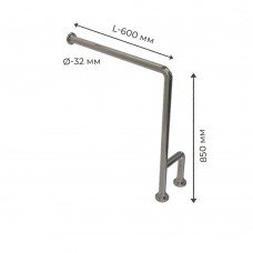 Поручень для людей з інвалідністю (МГН) підлогово-настінний INVO Г-подібний правий і лівий
