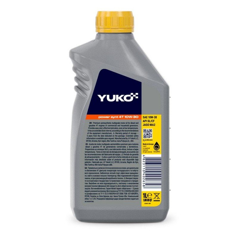 Масло YUKO POWER SYNT 4T 10W-30