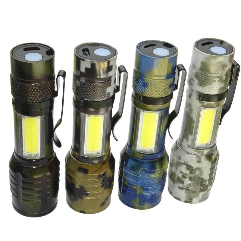 LED ліхтарик VL677 алюмінієвий 111199 1LED, zoom, 18650х1шт / АААх3шт, зарядний пристрій, розмір 130х32mm, в коробці