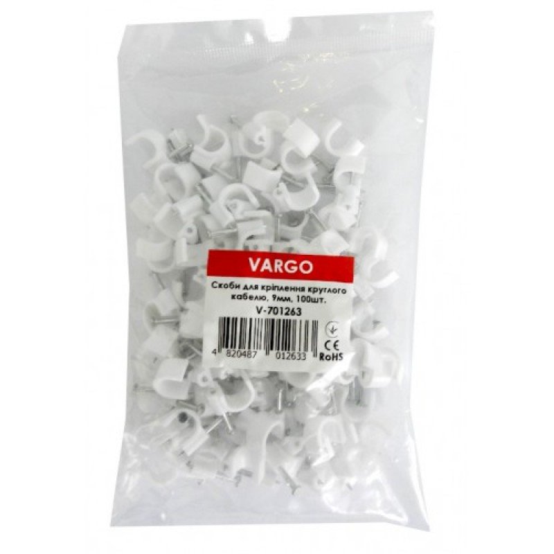 Крепление для кабеля круглое VARGO 16мм 100шт/уп. (V-112000)