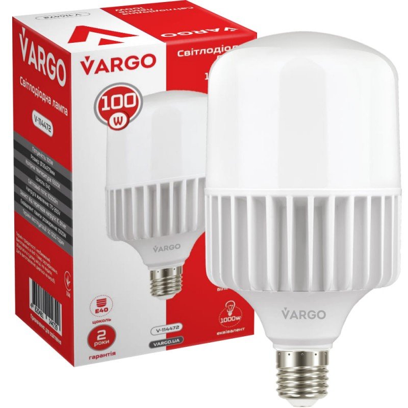 LED лампа VARGO 100W E40 6500K 135*279мм (V-114472)
