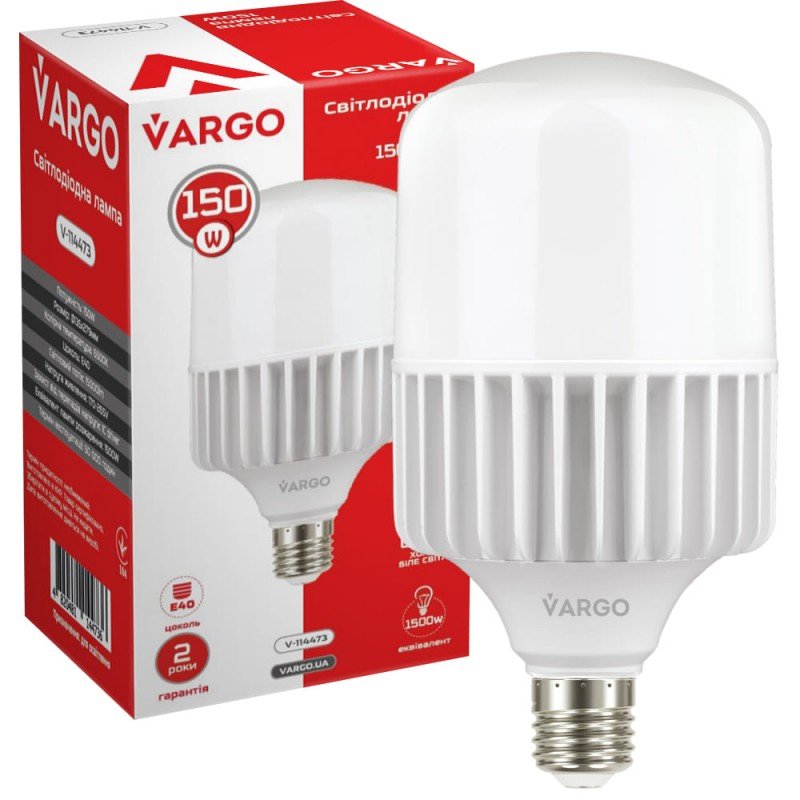 LED лампа VARGO 150W E40 6500K 135*279мм (V-114473)