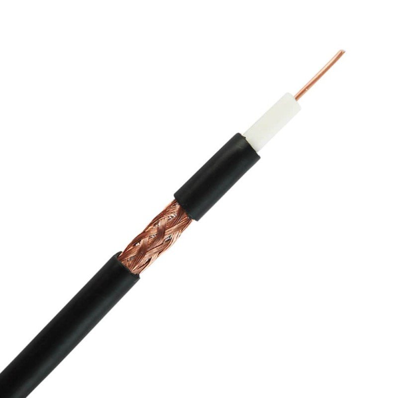 Кабель TV VARGO RG6 CCS 1.02 Copper foil 64 * 0.12mm CCA, 100 метрів, Мідна фольга 64 мідних жили / чорний (V-114478)