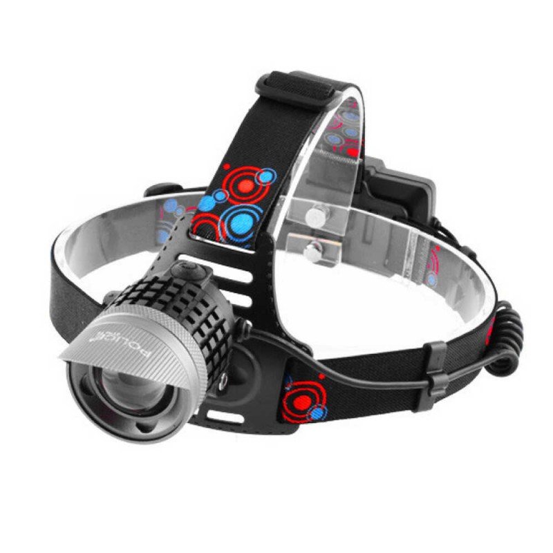 Светодиодный фонарик налобный, 3 режима свечения (100%, 50%, стробоскоп), Zoom