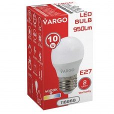 LED лампа VARGO G45 10W E27 4000K (V-118868)