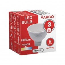 LED лампа VARGO MR16 3W GU5.3 4000К 220V (V-118869)