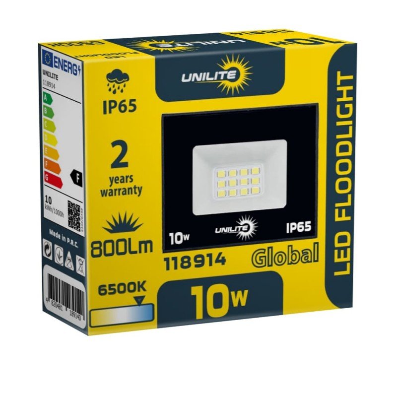 LED прожектор UNILITE 10W Global 800lm 6500K