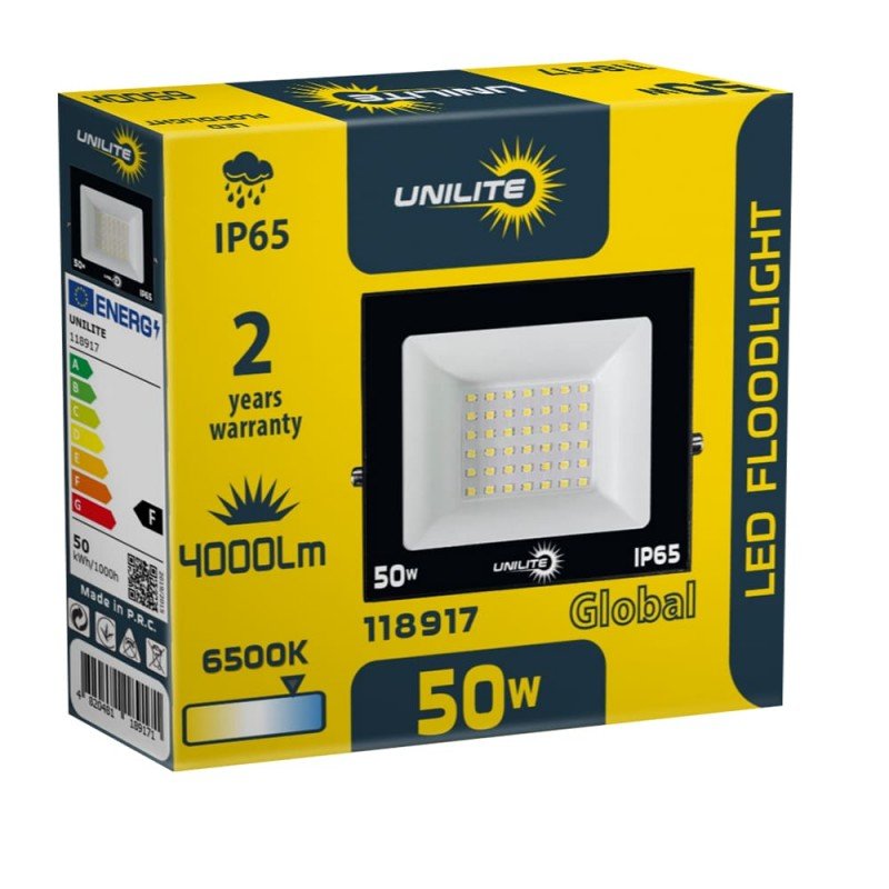 LED прожектор UNILITE 50W Global 4000lm 6500K