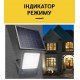 LED Прожектор VARGO на сонячній батареї 100W з датчиком руху Світловий потік: 5000lm Акумулятор: 3.7V, 10 000mAh Сонячна панель: 6V, 15W Час зарядки 8 годин Час роботи: 8 годин Вбудований датчик день / ніч, з пультом керування (119025)