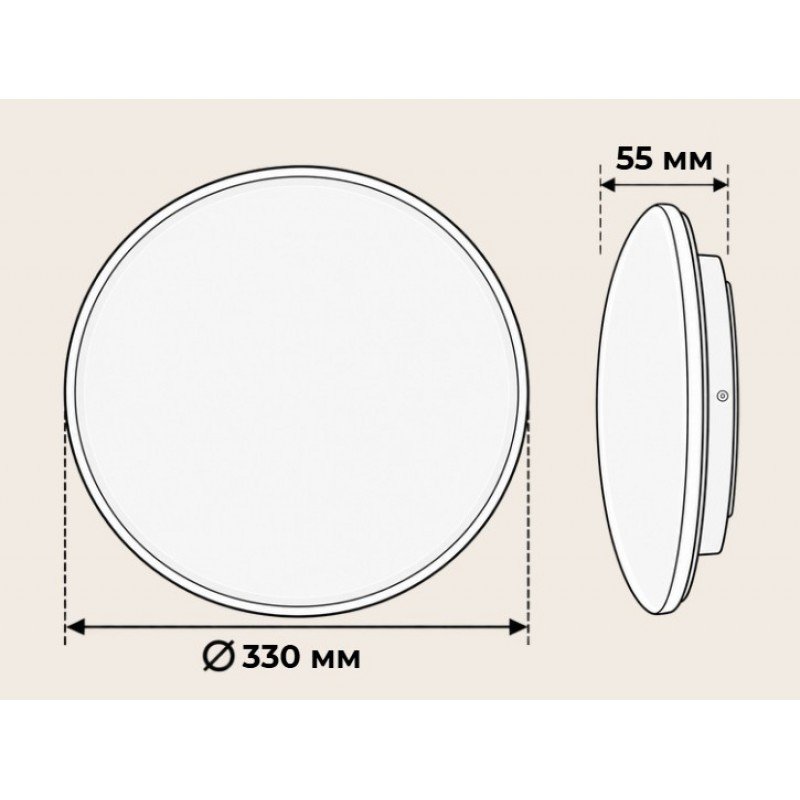 Світильник LED стельовий VARGO LUNA 24 Вт Ø330 мм, 3000K/4000К/6000K (120599)