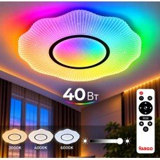 Світильник LED стельовий VARGO SMART ECLIPSE 40 Вт Ø380 мм, 3000К-6000К, RGB, з пультом ДУ (120664)