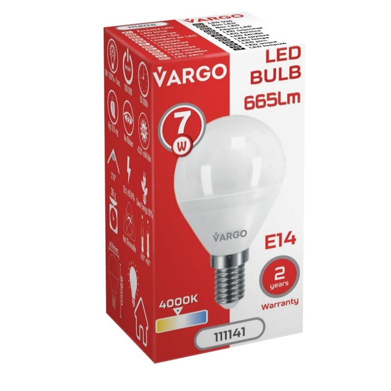 LED лампа VARGO G45 7W 4000K E14 220V (V-111141)