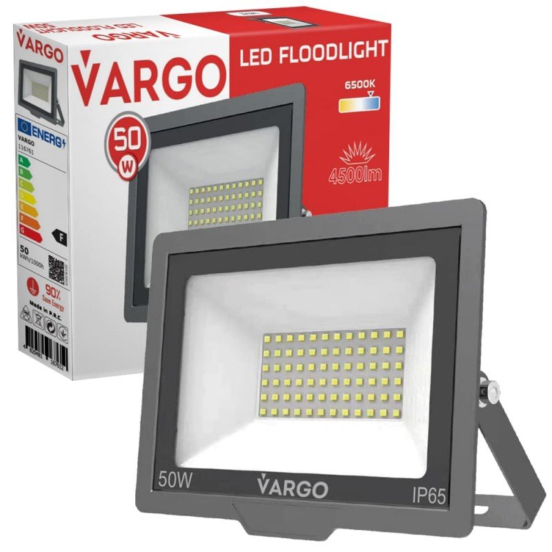 Светодиодный прожектор LED, мощный прожектор для любого помещения VARGO 50W 220V 4500lm 6500K (V-116761) (Светодиодные прожекторы)