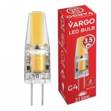 Светодиодная экономичная LED/ЛЭД лампа, лампа экономка D9.6×H35 mm G4, 3.5W, 4000K, AC-DC12V, V-114866 VARGO (Светодиодные лампочки)