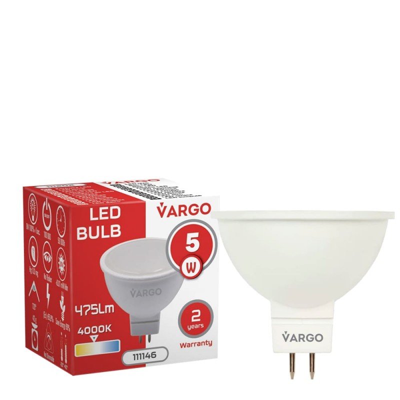 LED лампа VARGO MR16 5W GU5.3 4000К 220V (V-111146)