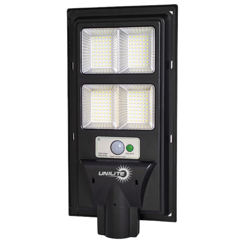 LED вуличний світильник на сонячній батареї UNILITE 60W 6500K, Акумулятор: 3.2V, 5Аh Сонячна панель: 6V, 6W, з датчик руху, 117918