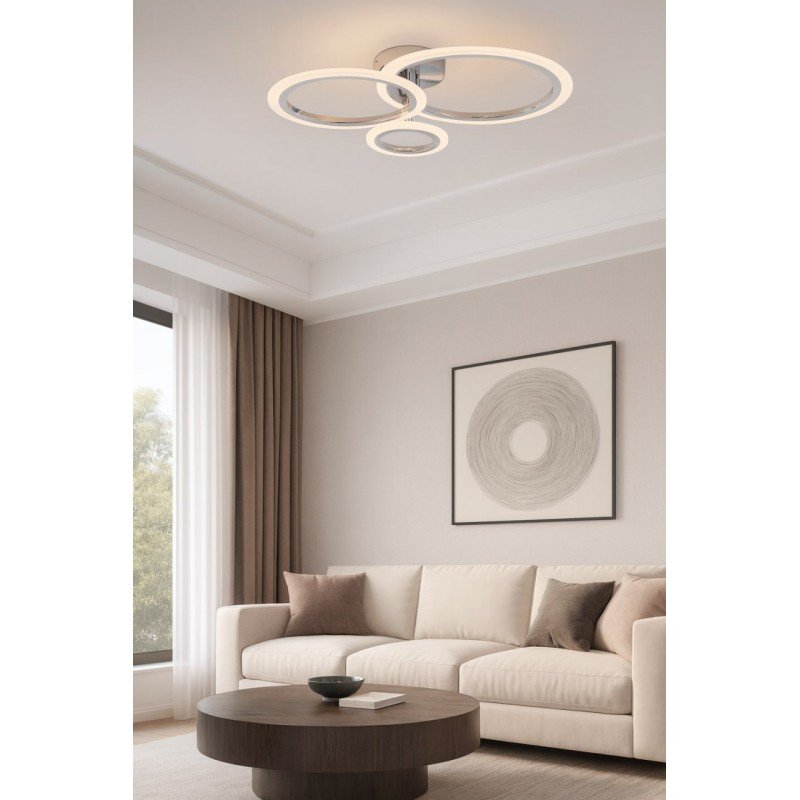 Люстра LED, 66W CR, ССТ 3000-6500К, 490*365*130, с пультом, акрил/металл