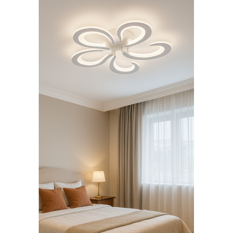 Люстра LED, 70W WH, ССТ 3000-6500К, Ø535*75, з пультом, акрил/метал