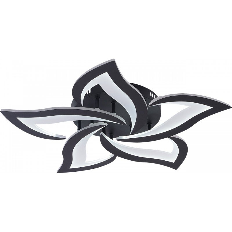 Люстра LED, 90W BK, ССТ 3000-6500К, Ø625*75, черная, без пульта, акрил/металл