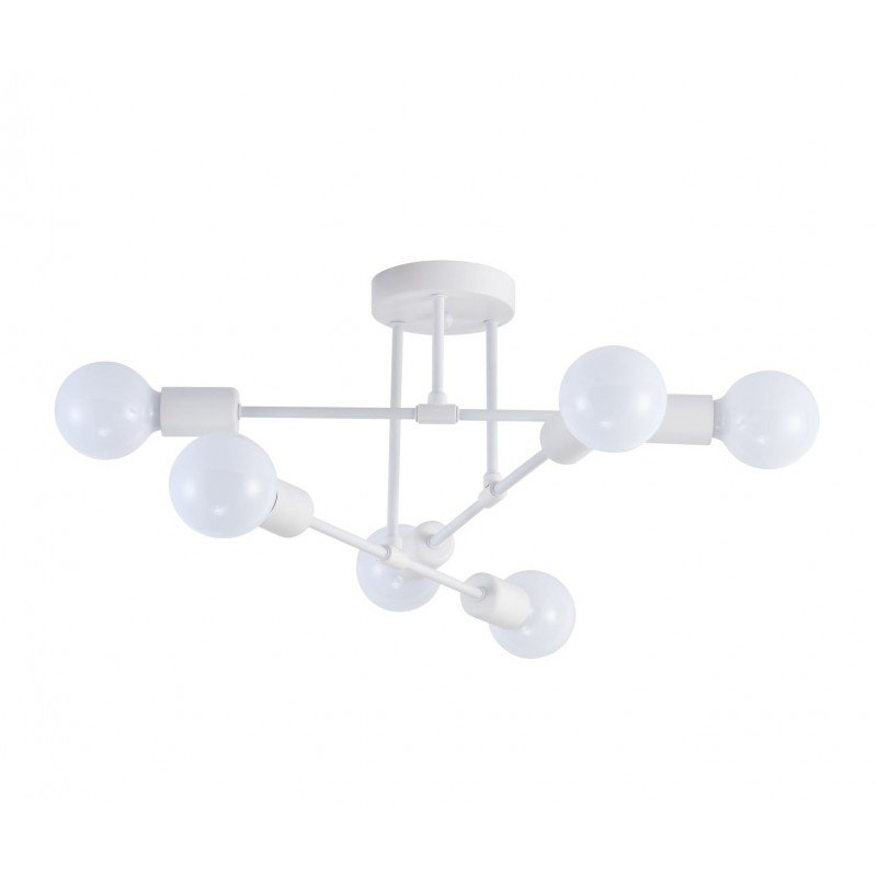 Люстра в стиле лофт на 6 ламп E27 60W белая Ø460×230 мм