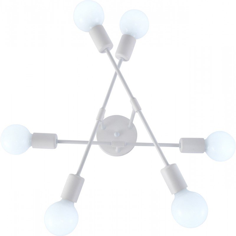 Люстра в стиле лофт на 6 ламп E27 60W белая Ø460×230 мм