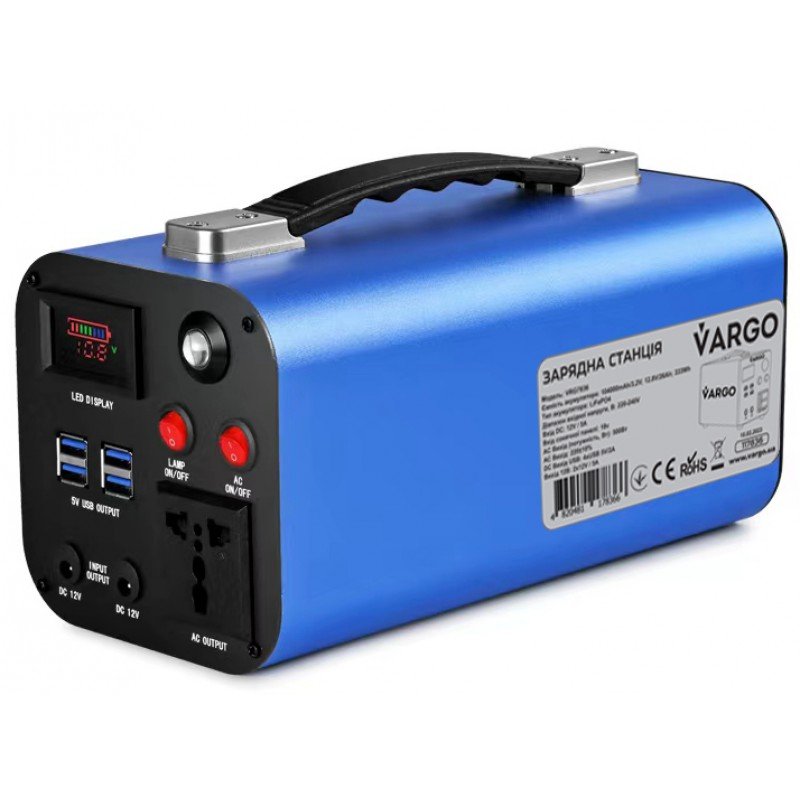 ЗАРЯДНА СТАНЦIЯ VARGO VRG7836 500Вт / 333Вт*год