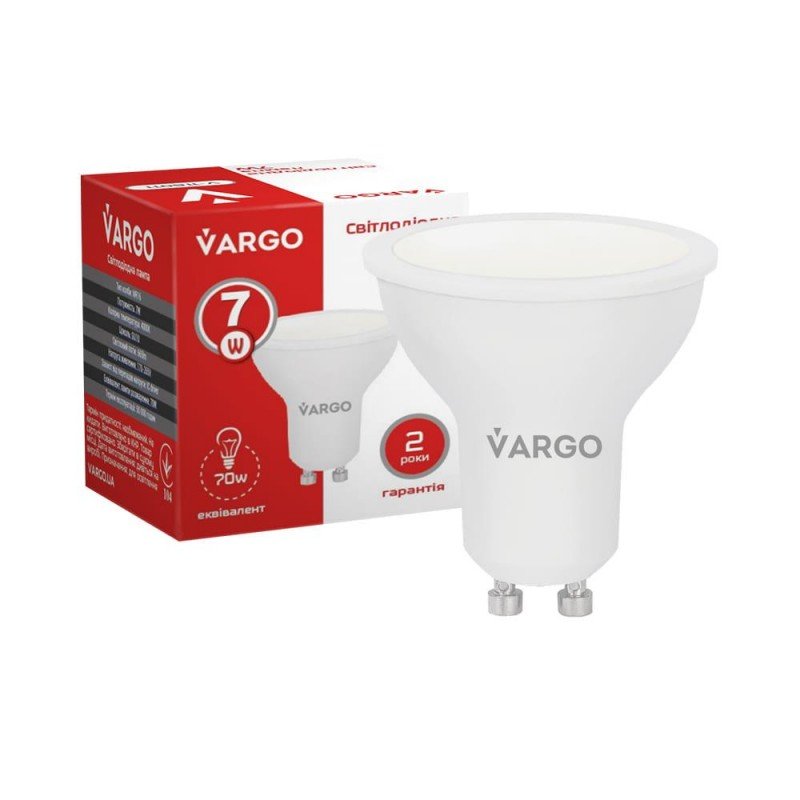 LED лампа VARGO GU10 7W 4000K 665lm (116011)