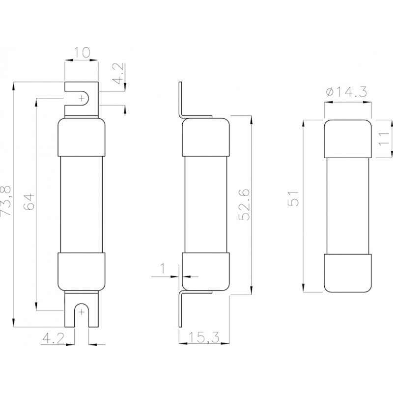 Плавка вставка (запобіжник) CH14x51SU gPV 36A/1000V DC 002637315