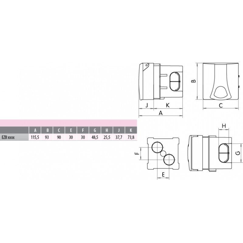 Розетка промислова EZB 3253 004482101