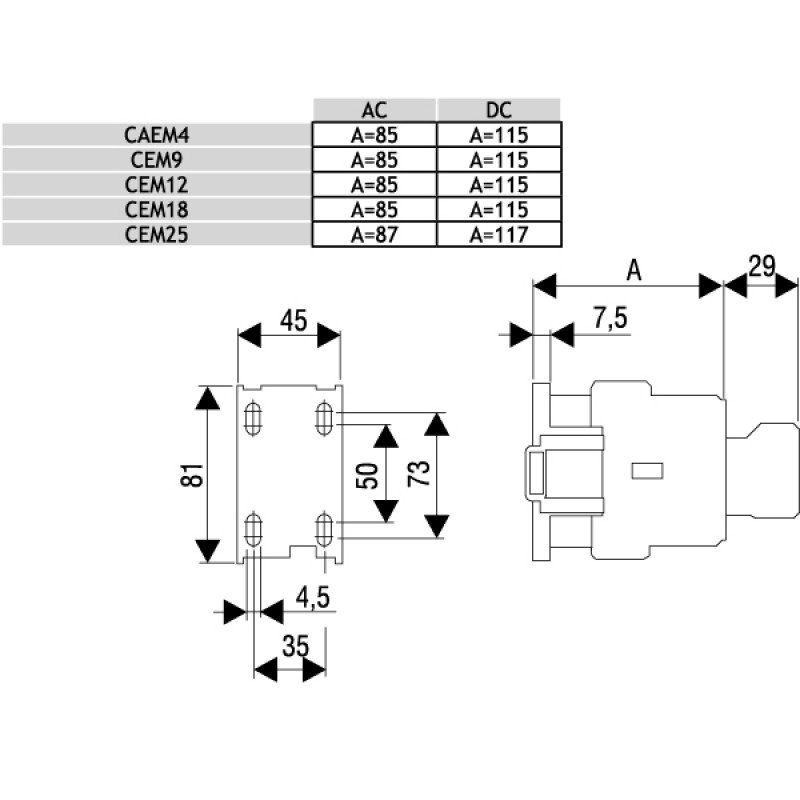 Контактор CEM25.10-400V-50/60Hz 004645124