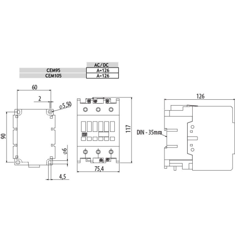Контактор CEM105.00-230V-50/60Hz 004652103