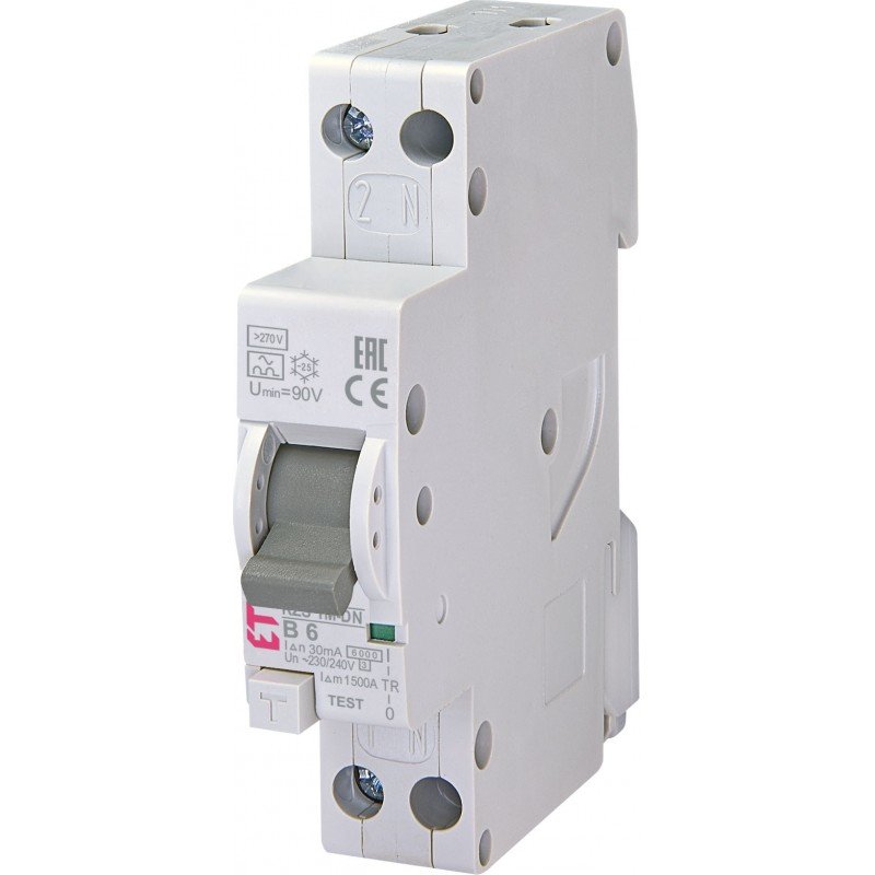 Диф.авт.вимикач KZS-1M-DN 1p+N A B6/0.03 6kA 002175141 Не виготовляється