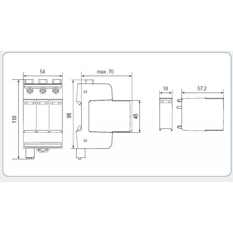 Обмежувач перенапруги ETITEC M T2 PV 250/20 Y RC 002440733